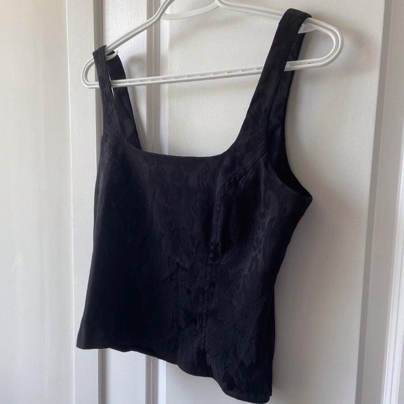 90s Black Floral Corset Top (6) - Picture 2 of 8